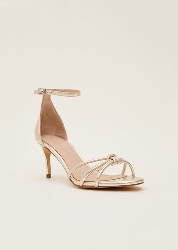 Phase Eight Gold Open Toe Heels Gold Canada | GHVIEP-906